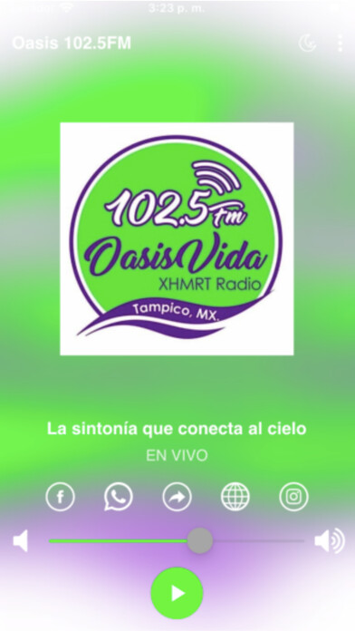 Emulate iPhone app Oasis 102.5FM using MyAndroid