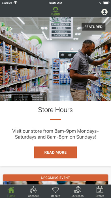 Emulate iPhone app Oasis Grocery using MyAndroid