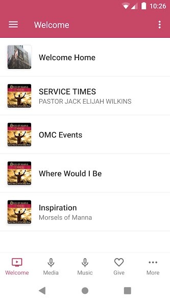 Emulate iPhone app Oasis of Manna Church using MyAndroid