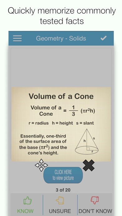 Emulate iPhone app OAT Math Cram Cards using MyAndroid