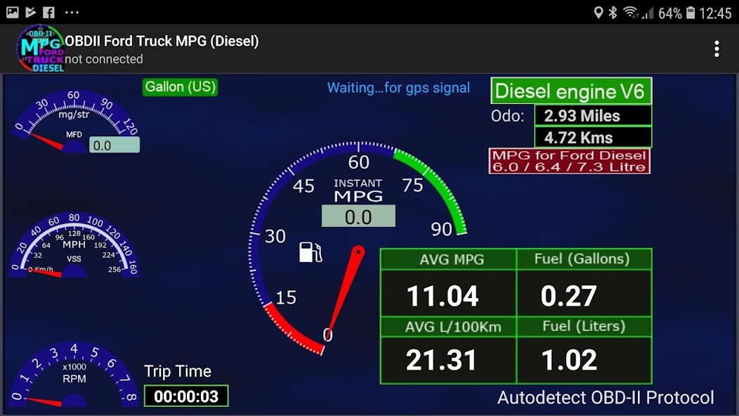 Run android online APK OBDII Ford Truck MPG (Diesel) from MyAndroid or emulate OBDII Ford Truck MPG (Diesel) using MyAndroid Run android online APK OBDII Ford Truck MPG (Diesel) from MyAndroid or emulate OBDII Ford Truck MPG (Diesel) using MyAndroid