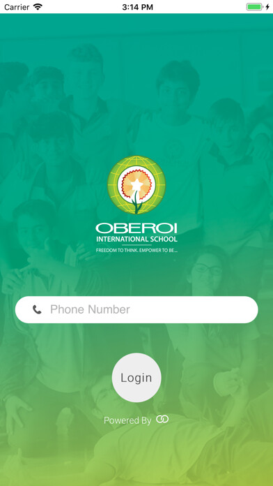 Emulate iPhone app Oberoi International School using MyAndroid