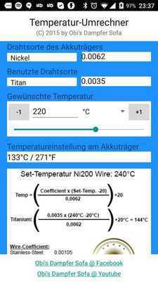 Emulate Android APK Obis Dampfer Sofa