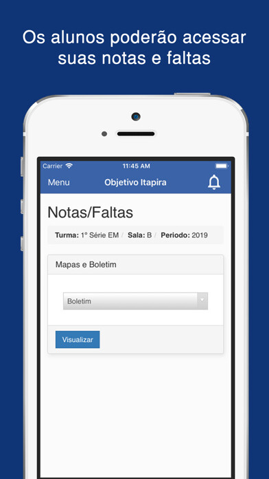 Emulate iPhone app Objetivo de Itapira using MyAndroid