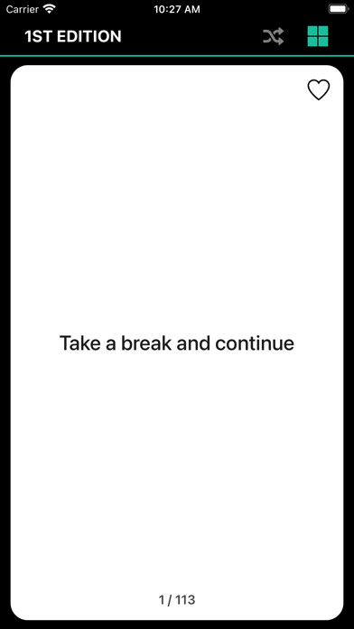 Emulate iPhone app Oblique Strategies: All Cards using MyAndroid