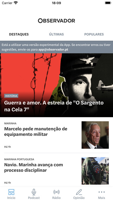 Emulate iPhone app Observador using MyAndroid Emulate iPhone app Observador using MyAndroid
