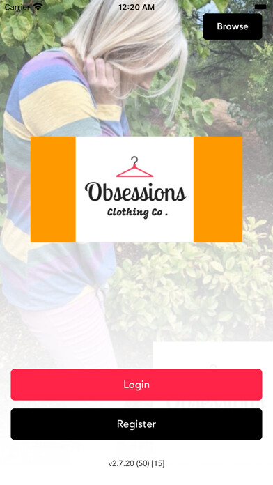Emulate iPhone app Obsessions Clothing Co using MyAndroid