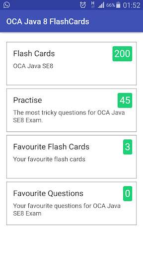 Run android online APK OCA Java 8 FlashCards - 1Z0-808 from MyAndroid or emulate OCA Java 8 FlashCards - 1Z0-808 using MyAndroid