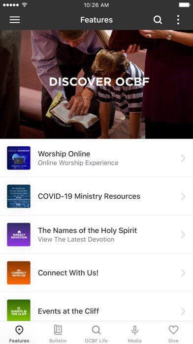 Emulate iPhone app OCBFChurch App using MyAndroid