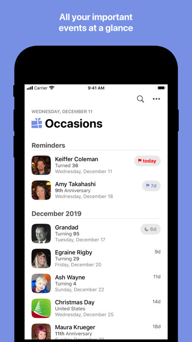 Emulate iPhone app Occasions 3 - Reminders using MyAndroid