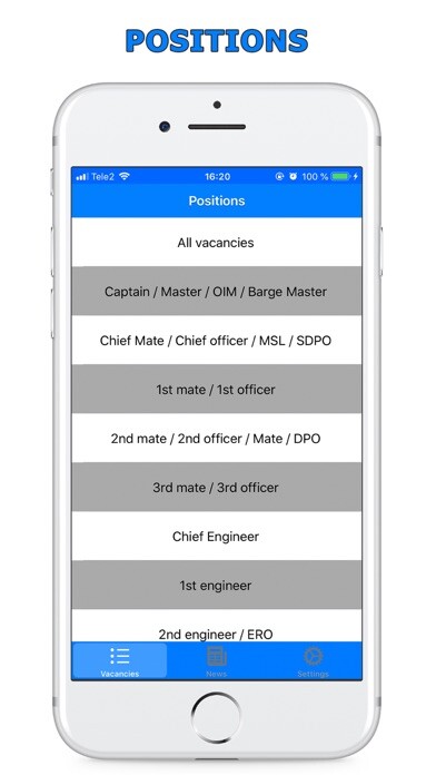 Emulate iPhone app OceanCrew - Offshore vacancies using MyAndroid