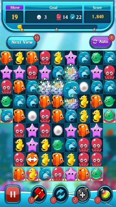 Emulate iPhone app Ocean Match Puzzle using MyAndroid
