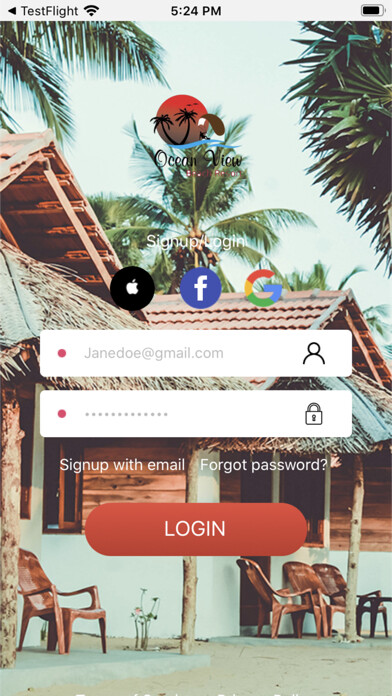 Emulate iPhone app Ocean View Rewards using MyAndroid Emulate iPhone app Ocean View Rewards using MyAndroid