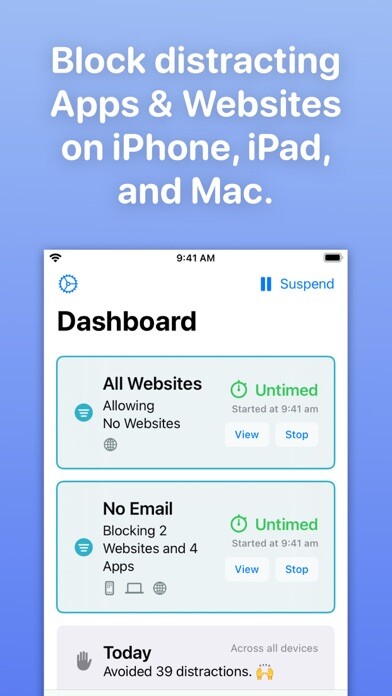 Emulate iPhone app Ochi - Block Apps & Websites using MyAndroid