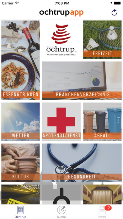 Emulate iPhone app Ochtrup-App using MyAndroid