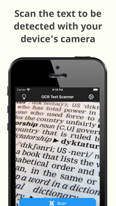 Emulate iPhone app OCR Text Scanner – Photo scan using MyAndroid