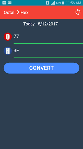 Run android online APK Octal to Hex Converter from MyAndroid or emulate Octal to Hex Converter using MyAndroid