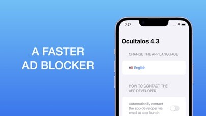 Emulate iPhone app Ocultalos: Block Ads & Popup using MyAndroid