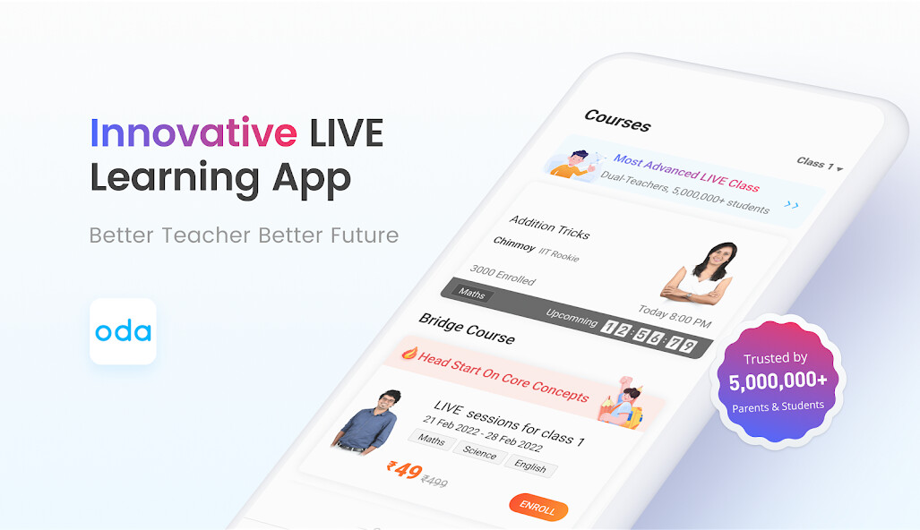 Run android online APK Oda Class: LIVE Learning App from MyAndroid or emulate Oda Class: LIVE Learning App using MyAndroid