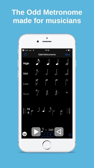Emulate iPhone app Odd Metronome using MyAndroid