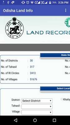 Emulate Android APK Odisha Land Info