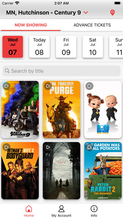 Emulate iPhone app Odyssey Theatres using MyAndroid
