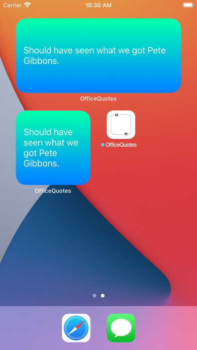 Emulate iPhone app Office Quotes using MyAndroid