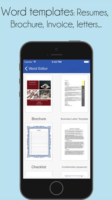 Emulate iPhone app Office Word : for MS Docs edit using MyAndroid