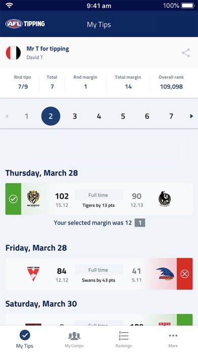Emulate iPhone app Official AFL Tipping using MyAndroid
