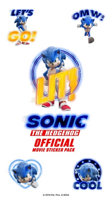 Emulate iPhone app Official Sonic Movie Stickers using MyAndroid