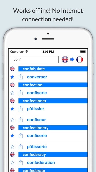 Emulate iPhone app Offline English French Dictionary (Dictionnaire) using MyAndroid Emulate iPhone app Offline English French Dictionary (Dictionnaire) using MyAndroid