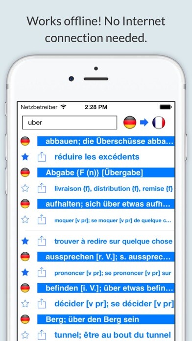 Emulate iPhone app Offline German French Dictionary using MyAndroid Emulate iPhone app Offline German French Dictionary using MyAndroid