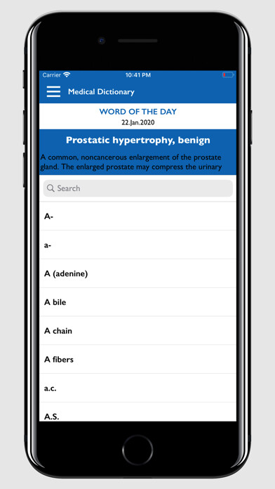 Emulate iPhone app Offline Medical Dictionary using MyAndroid
