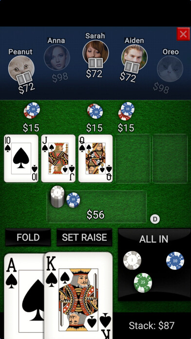 Emulate iPhone app Offline Poker - Texas Holdem using MyAndroid