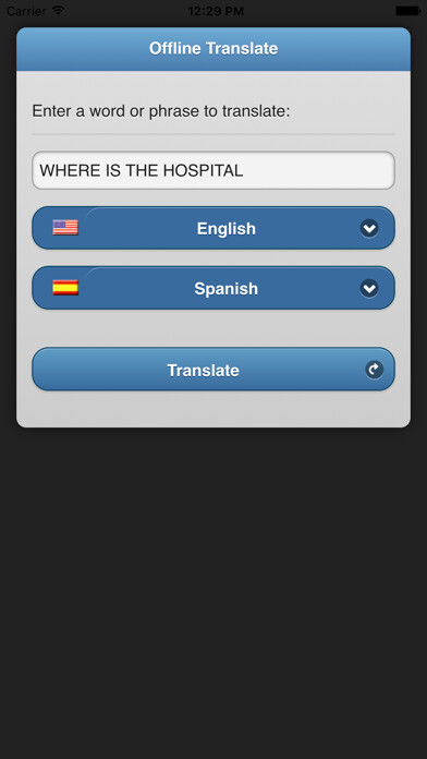Emulate iPhone app Offline Translate using MyAndroid