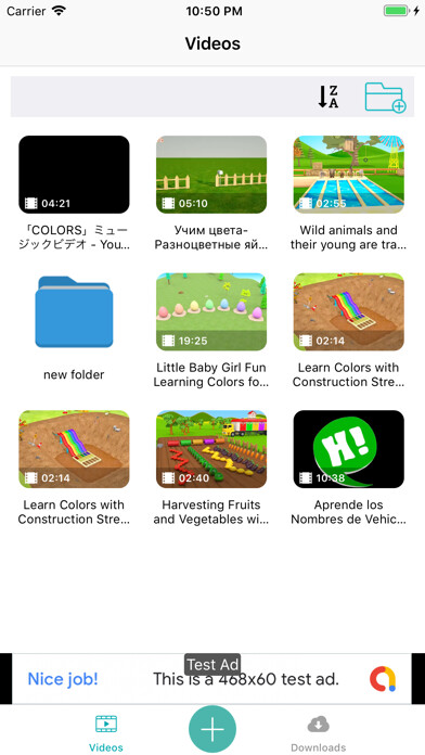 Emulate iPhone app Offline Videos Manager using MyAndroid