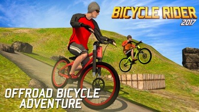 Emulate iPhone app Offroad bicycle rider - uphill mountain BMX rider using MyAndroid