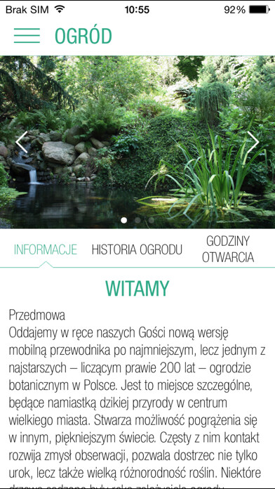 Emulate iPhone app Ogród Botaniczny UW using MyAndroid Emulate iPhone app Ogród Botaniczny UW using MyAndroid