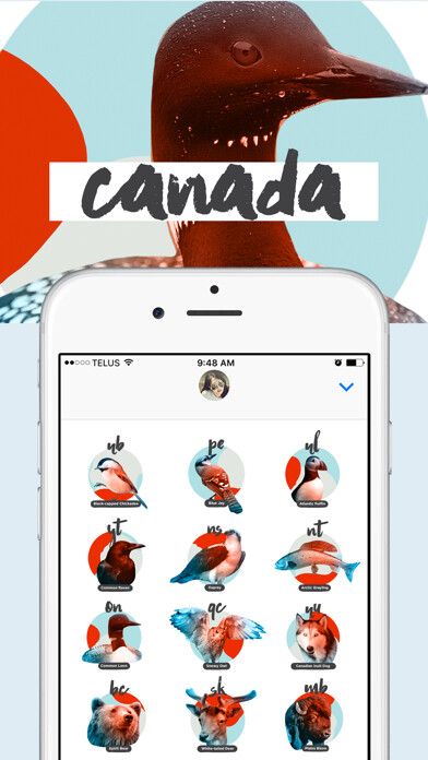 Emulate iPhone app Oh Canada Stickers & Badges using MyAndroid Emulate iPhone app Oh Canada Stickers & Badges using MyAndroid