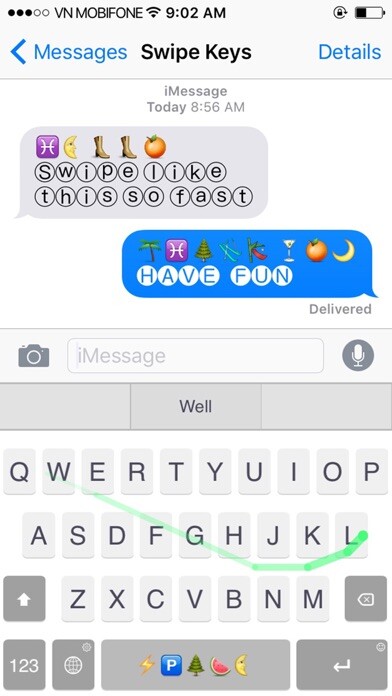 Emulate iPhone app Oh Fonts SwipeKeys using MyAndroid