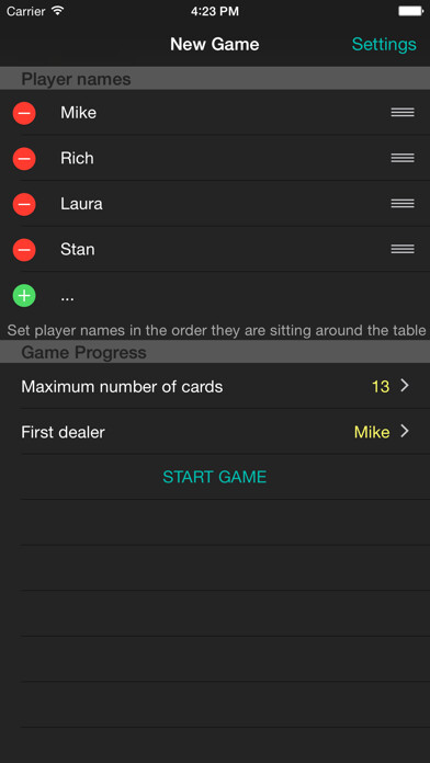 Emulate iPhone app Oh Hell Card Game Scoring using MyAndroid Emulate iPhone app Oh Hell Card Game Scoring using MyAndroid