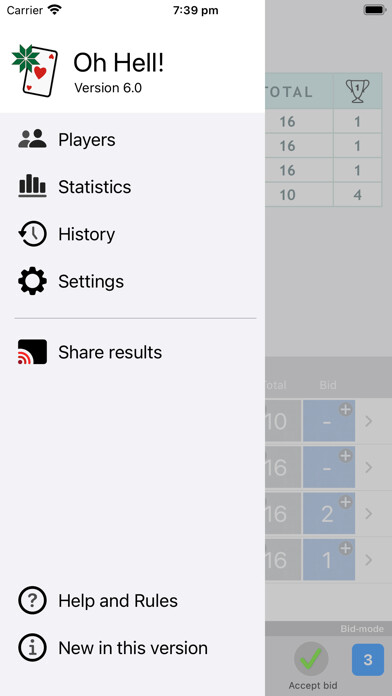 Emulate iPhone app Oh Hell! Scores using MyAndroid