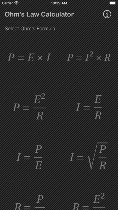 Emulate iPhone app Ohm Law Calculator using MyAndroid
