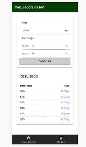 Run android online APK OhMyWod - Calculadora Rm from MyAndroid or emulate OhMyWod - Calculadora Rm using MyAndroid