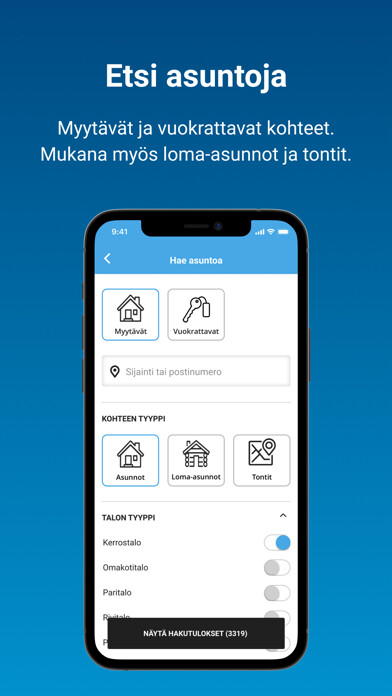 Emulate iPhone app Oikotie - Asunnot ja Työpaikat using MyAndroid