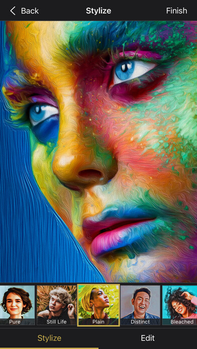 Emulate iPhone app Oilbrush Photo Art by BeCasso using MyAndroid