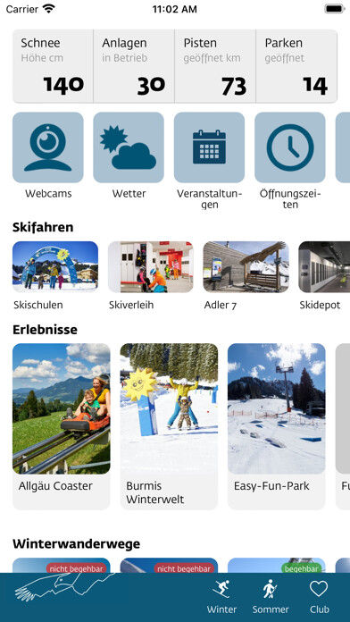 Emulate iPhone app OK Bergbahnen using MyAndroid