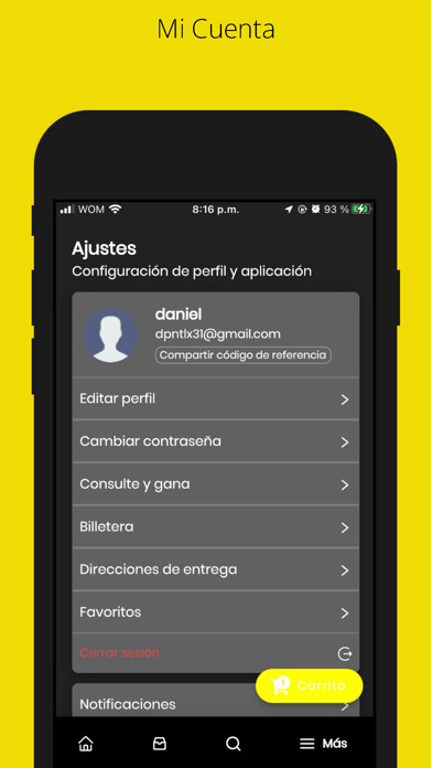 Emulate iPhone app Ok Domicilios Col using MyAndroid