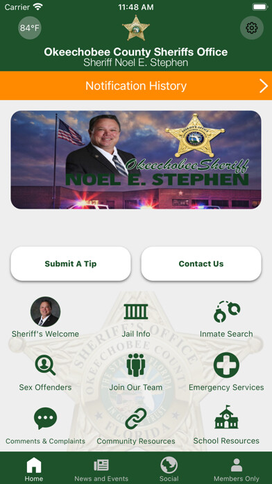 Emulate iPhone app Okeechobee County Sheriff using MyAndroid Emulate iPhone app Okeechobee County Sheriff using MyAndroid