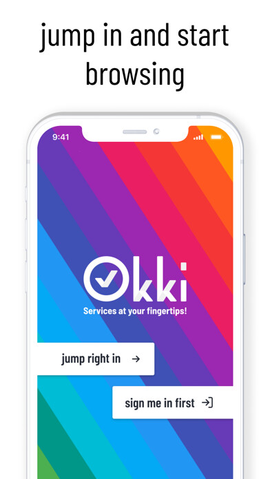 Emulate iPhone app Okki - Find services near you using MyAndroid Emulate iPhone app Okki - Find services near you using MyAndroid